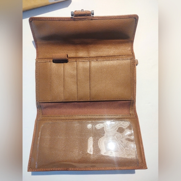 Vtg Fossil Trifold Clutch Long Wallet Checkbook - Picture 5 of 16